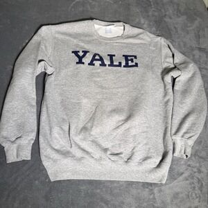 Yale University Crewneck Pullover Sweatshirt Size Large Gray Campus Customs